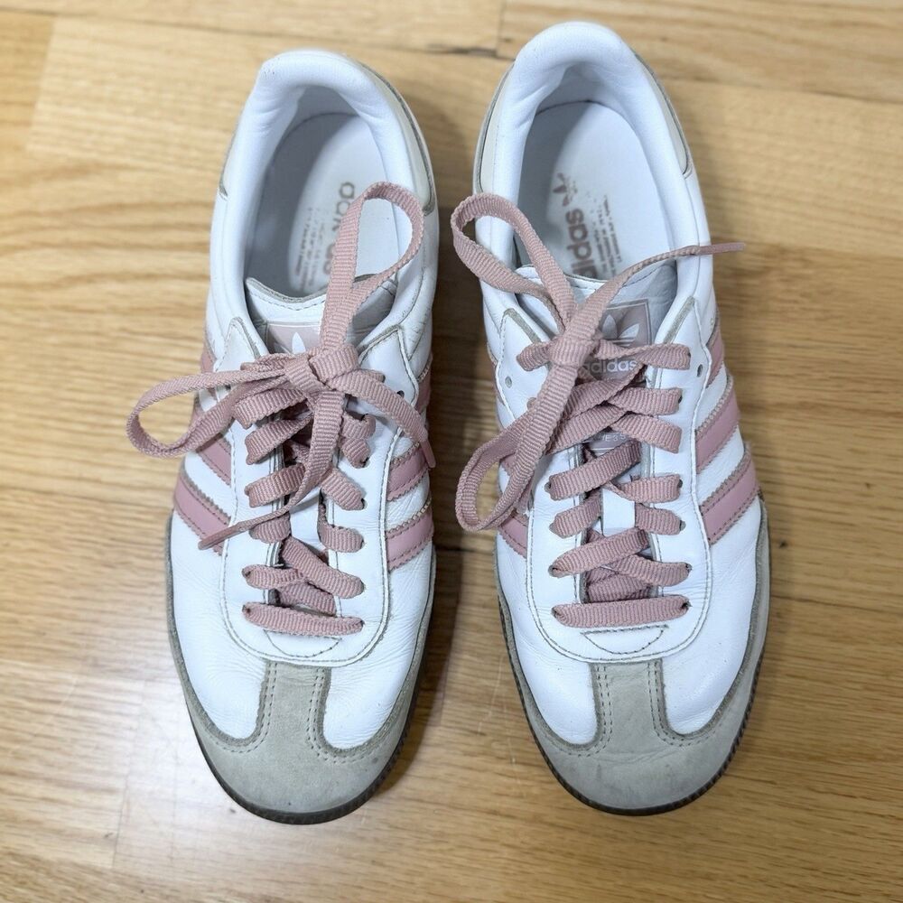 Adidas Women's Samba OG White Wonder Mauve 7 GUC Retro Sporty Street Athleisure